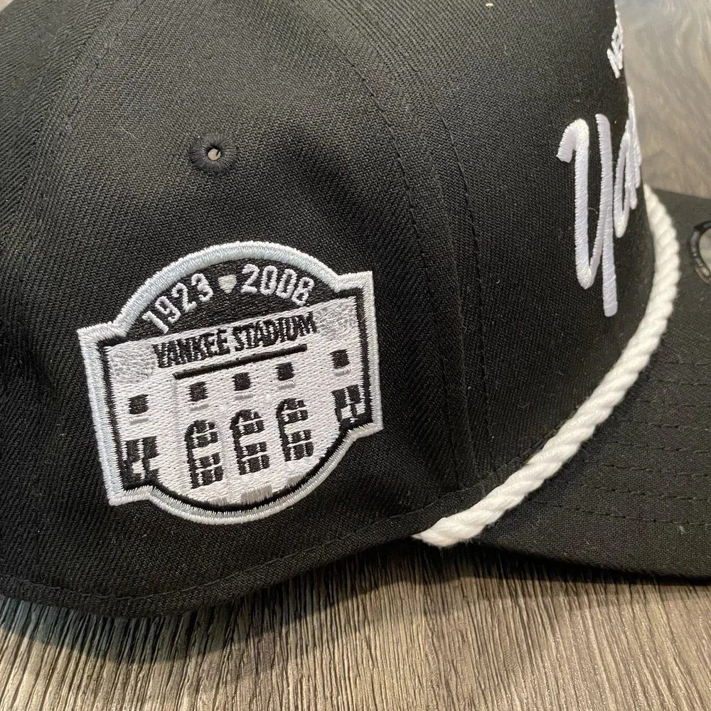 New Era New‎ York Yankees 9Forty Word Mark A-FRAME Rope Hat Black Adjustable Cap